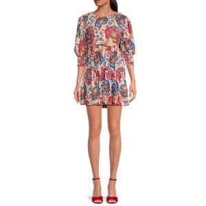 Misa Los Angeles Bohemian Open Tie Back Honor Floral Mini Dress S NWT $355